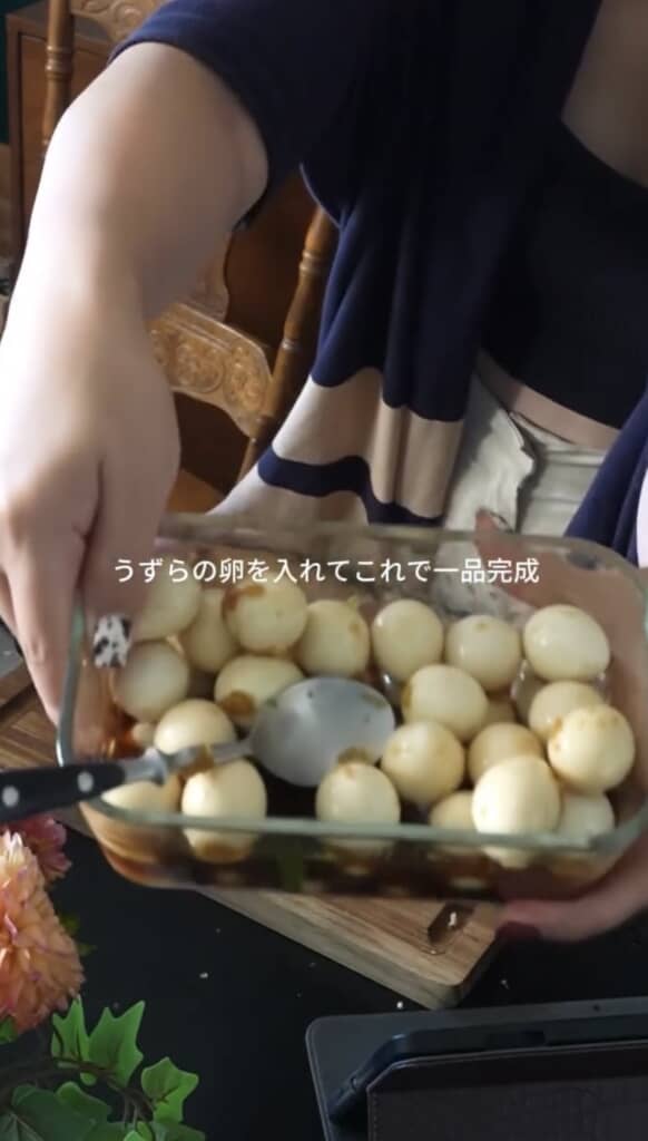 うずらの卵に中華ダレを和えました