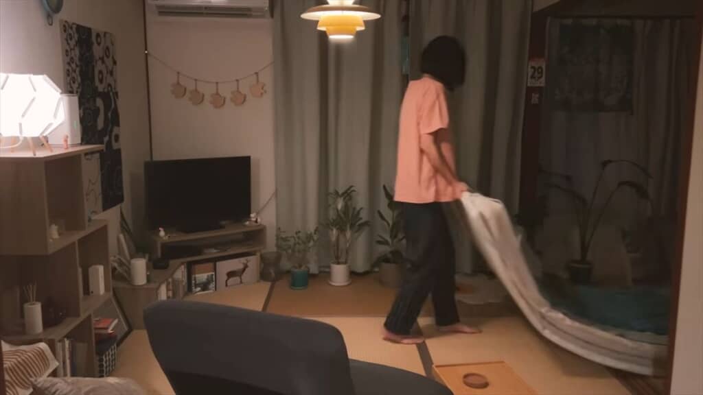 布団をいつもと違う場所へ