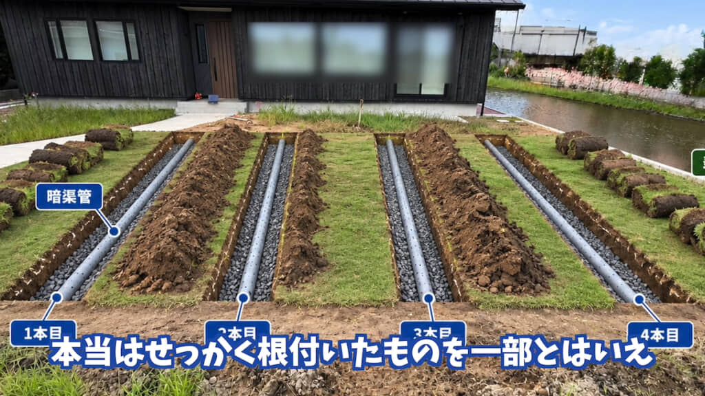 想定している「暗渠排水工事」のイメージ図