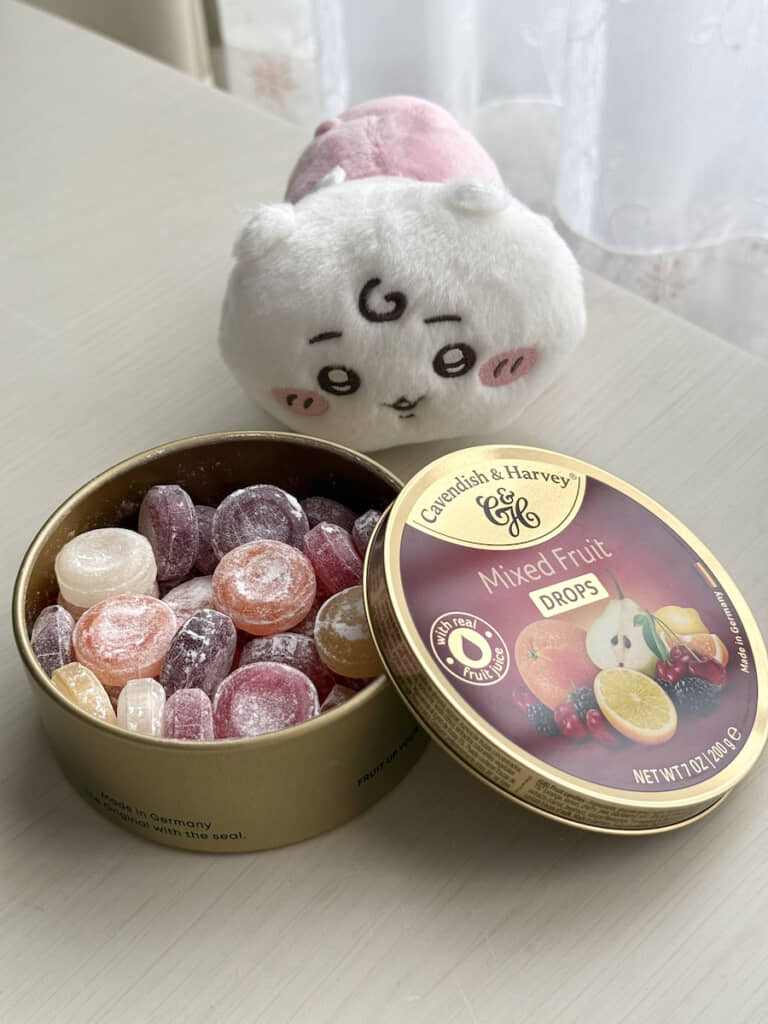 濃縮果汁入りの飴を堪能
