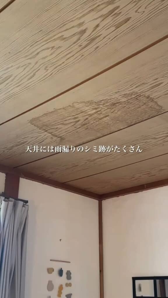 屋根はふき替えて直したものの、天井には雨漏りのシミがたくさん。どうしたものかと6年ほど未着手だったそうです