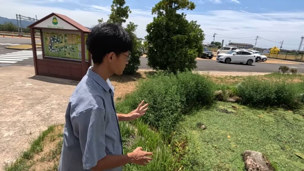 宮ノ陣クリーンセンターの敷地内にあるビオトープ