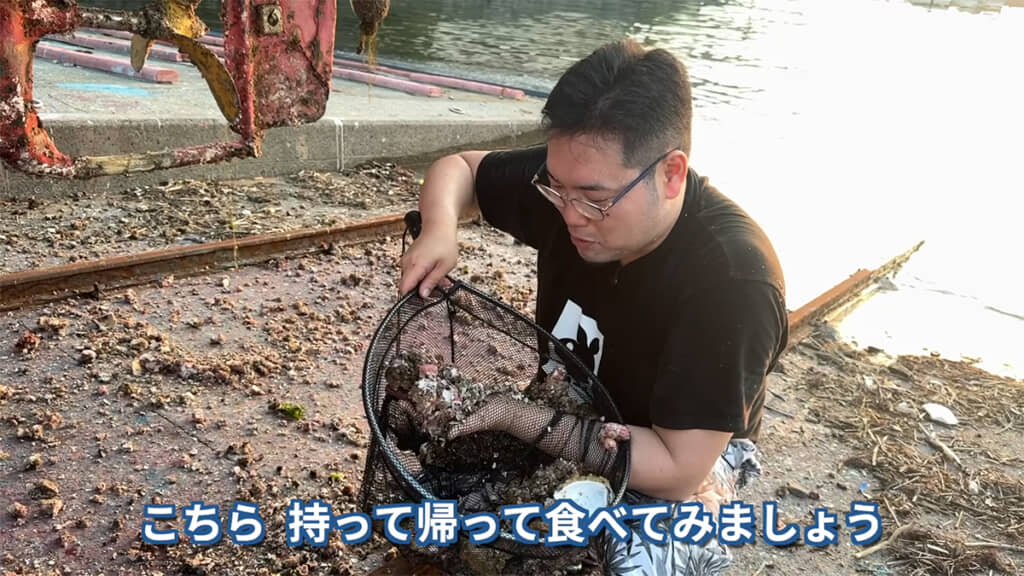 削り落とした生き物たちを持ち帰ります