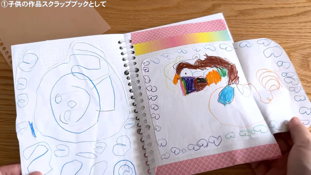 大きな絵は方眼リフィルに貼り付ける