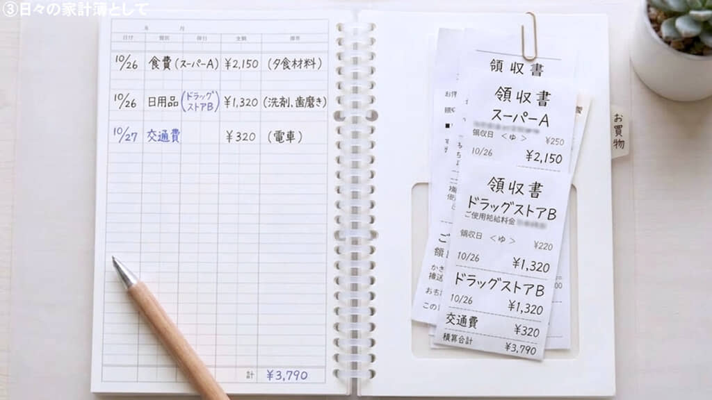 家計簿リフィルと家計簿封筒を組み合わせて活用