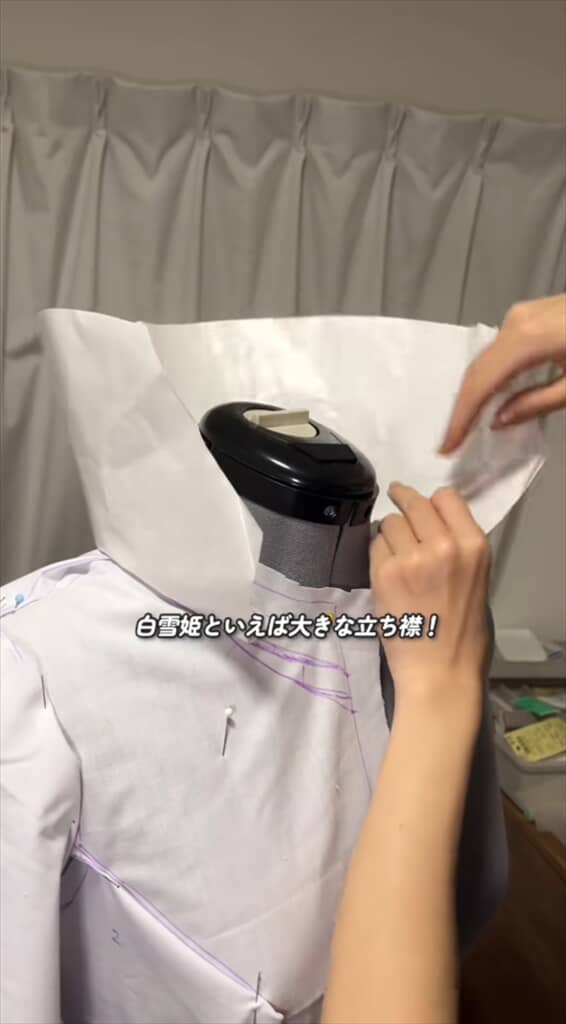 白雪姫らしい大きな立ち襟