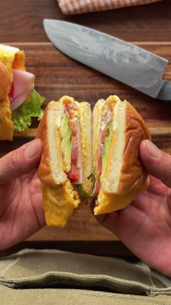 ワンパンサンドイッチの断面