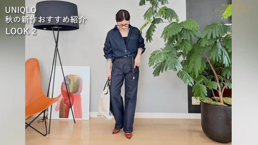 上下デニムでシンプルに