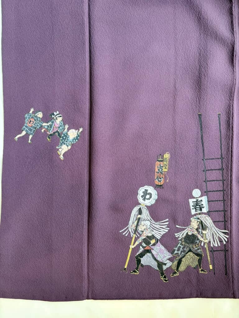 消防士の夫にちなんで火消しの絵がテーマ
