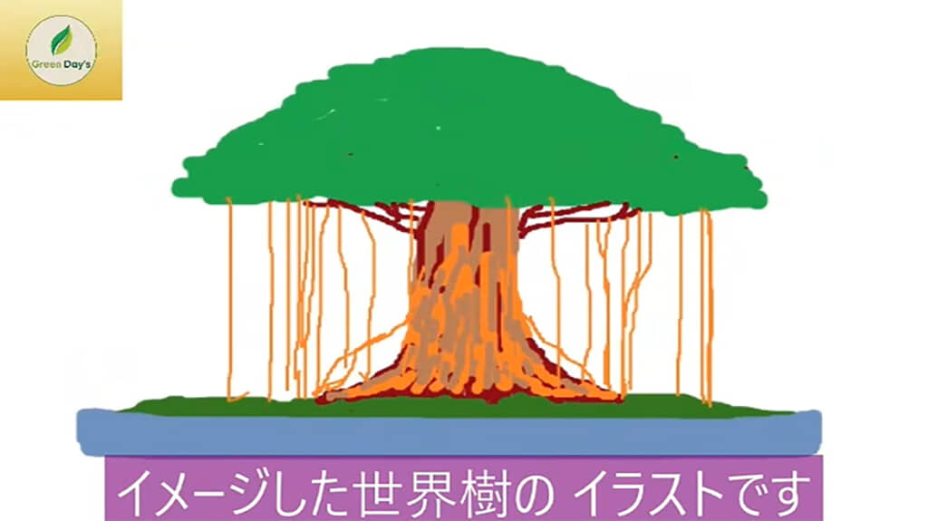 ガジュマルを合体させて「世界樹」を作ります