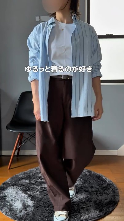 メンズサイズのゆるっと感がおしゃれ