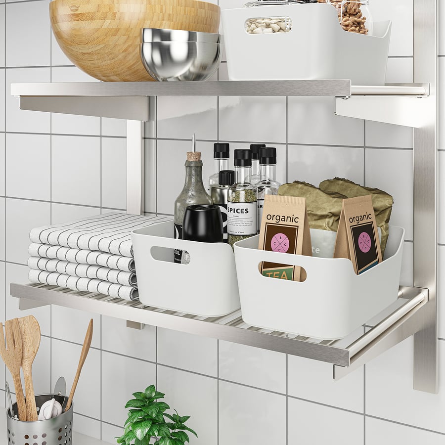 IKEA UPPDATERA ウップダテラ ボックス キッチンの棚での収納例
