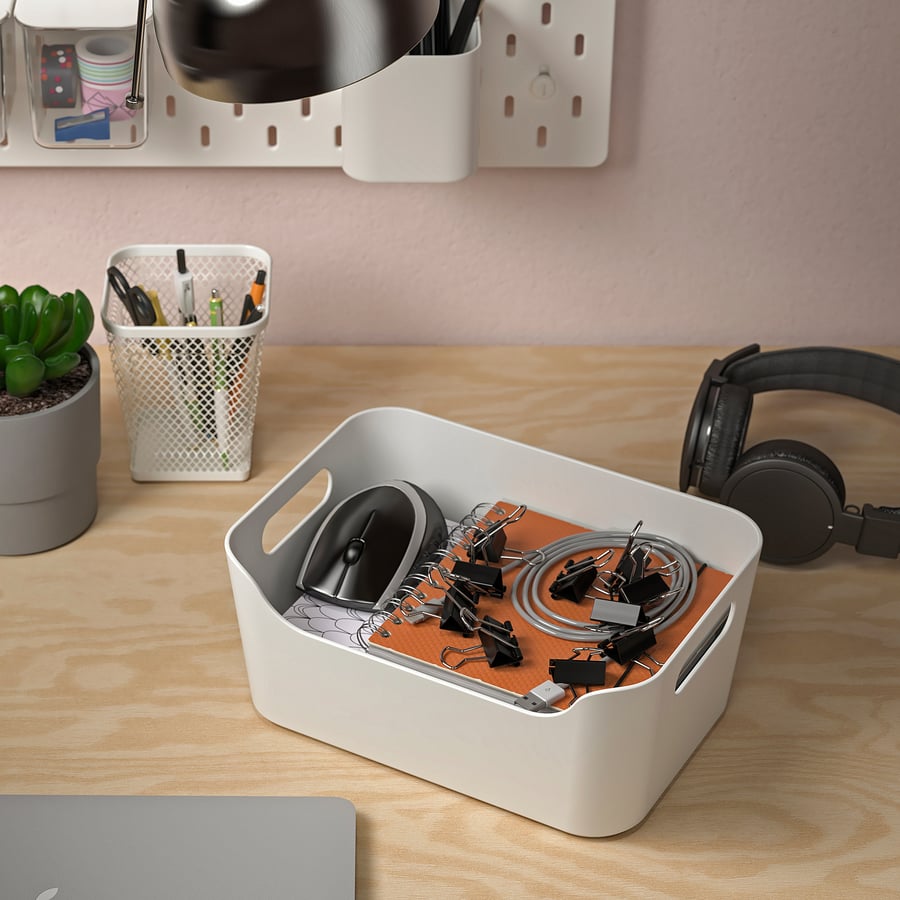 IKEA UPPDATERA ウップダテラ ボックス デスクまわりの小物収納例