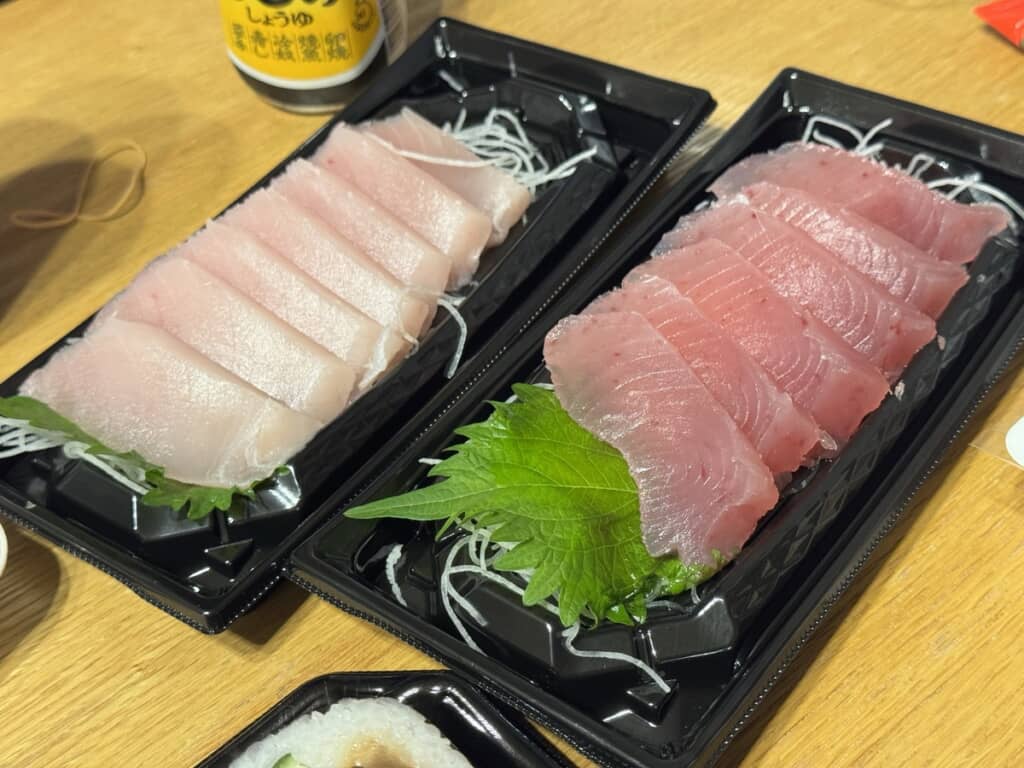 ゲットしたビンチョウマグロとまぐろのお造り