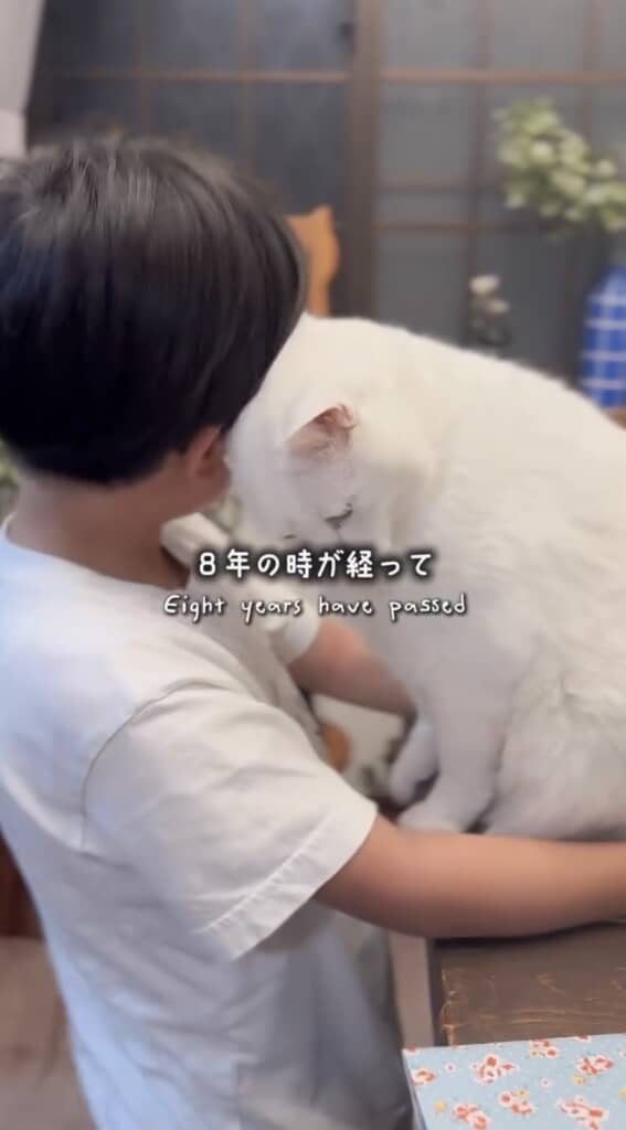 大きくなった息子くん、愛情表現のスリスリ