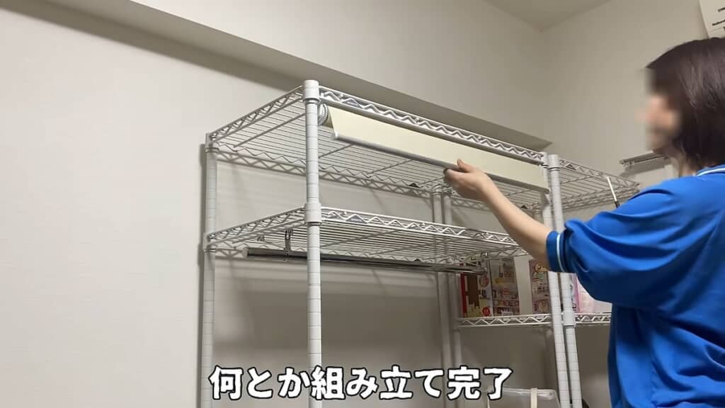 姉妹で協力して、全てのラックの組み立てが完了