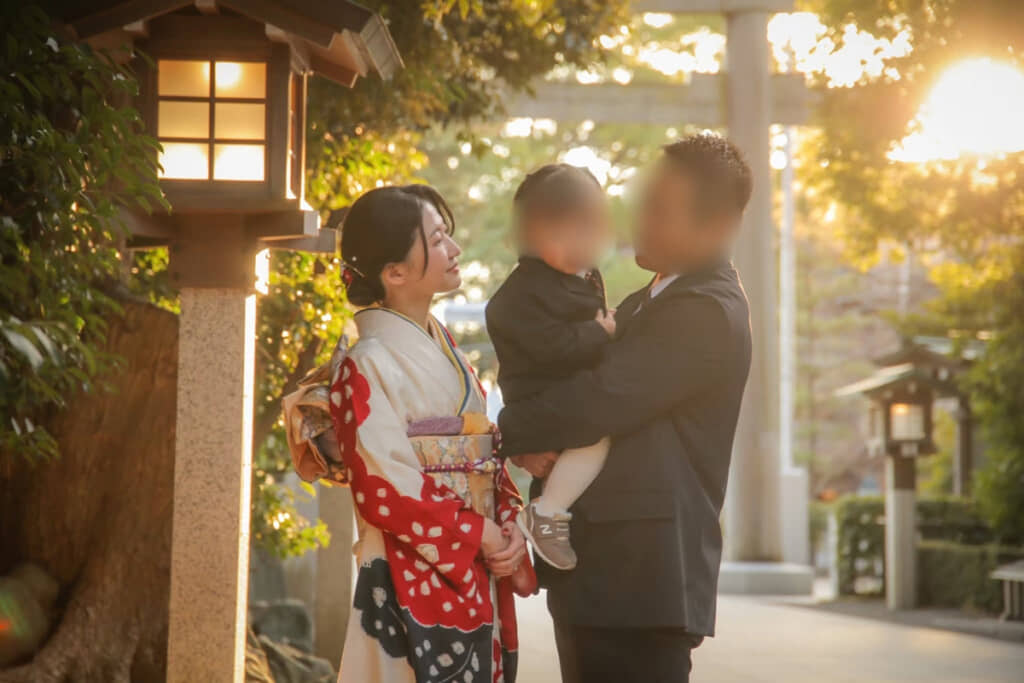 親子のほほえましい3ショット
