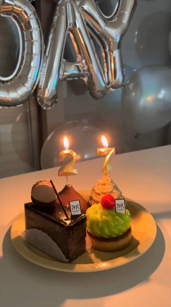 彼氏さんの27歳の誕生日。もちろんデザートも忘れずに