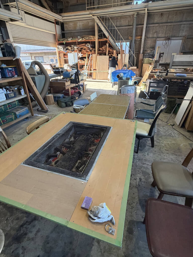 手作りのバーベキュー台
