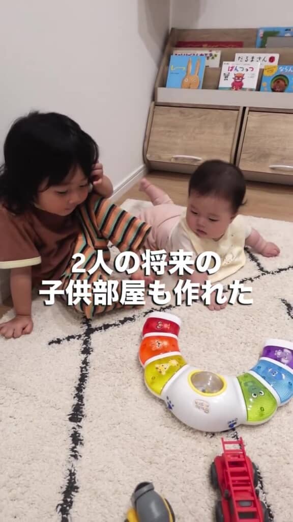 2人が大きくなったら子ども部屋になる予定の遊び場