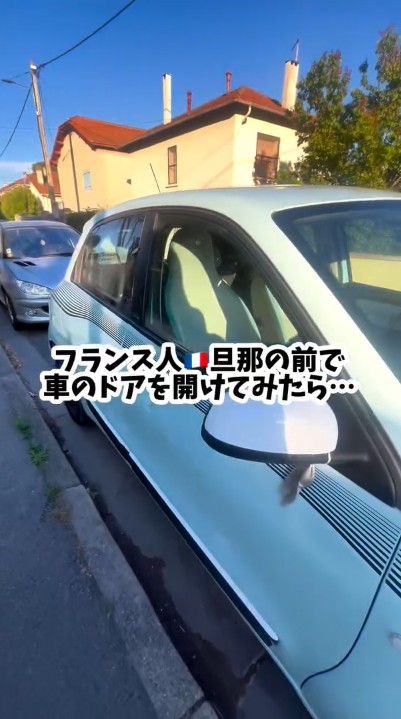 妻が車のドアを開けると……
